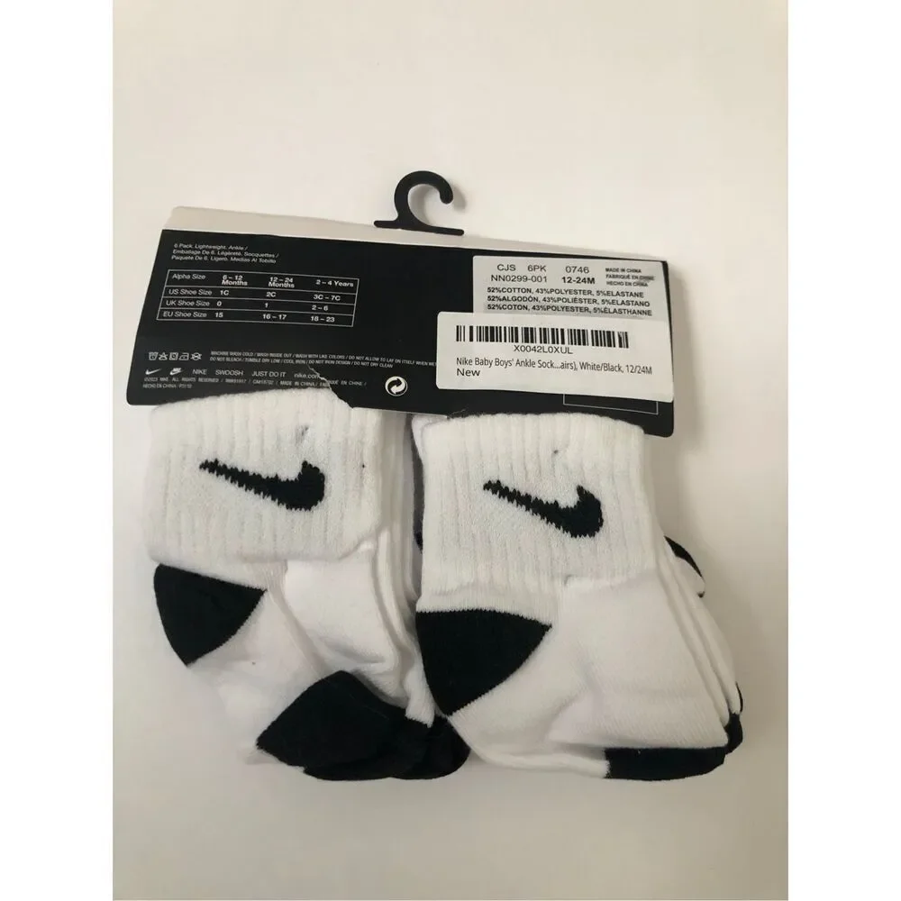 Nike Baby Socks 6-pack size 12-24 months